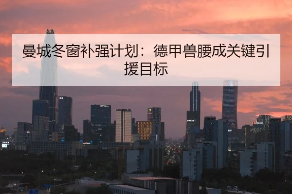 曼城冬窗补强计划：德甲兽腰成关键引援目标